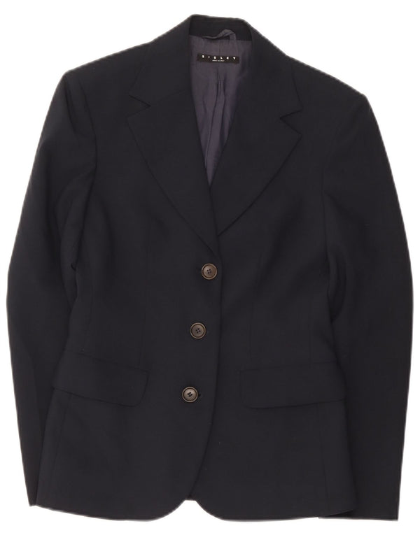 Sisley Veste Blazer 3 Boutons Femme IT 40 Petit Bleu Marine Polyester
