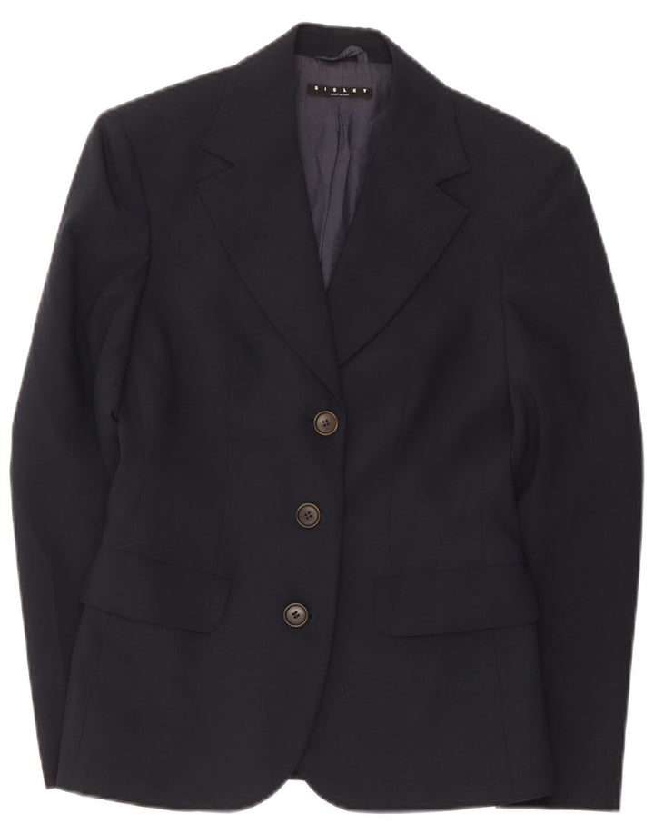Sisley Veste Blazer 3 Boutons Femme IT 40 Petit Bleu Marine Polyester