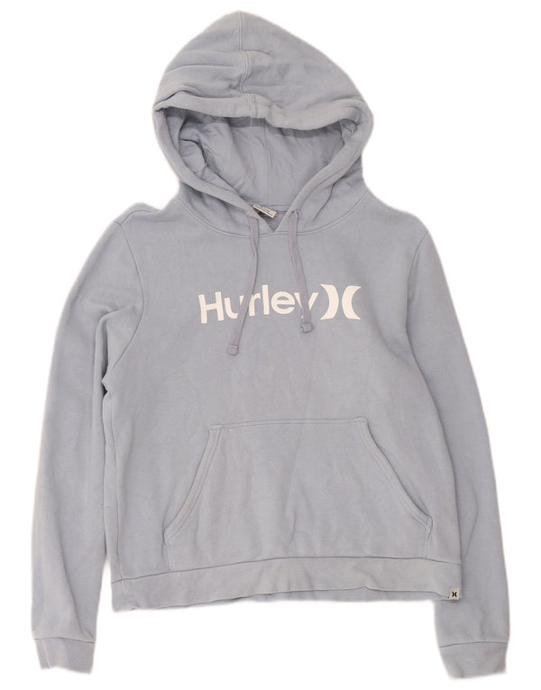 Hurley Pull à capuche graphique pour femme UK 10 Small Bleu Coton