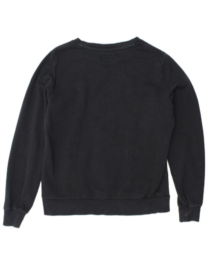 CONVERSE Womens Sweatshirt Jumper UK 14 Medium Black Cotton