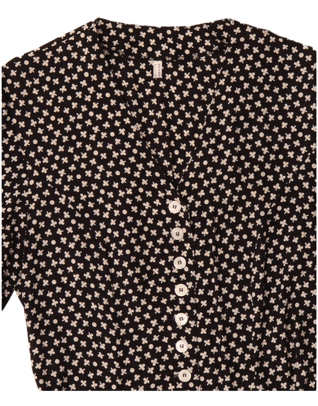 VINTAGE Robe trapèze pour femme IT 42 Medium Black Floral