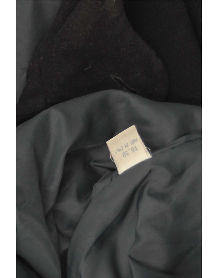 Vintage Homme À Capuchon Duffle Coat IT 50 Grande Laine Bleu Marine