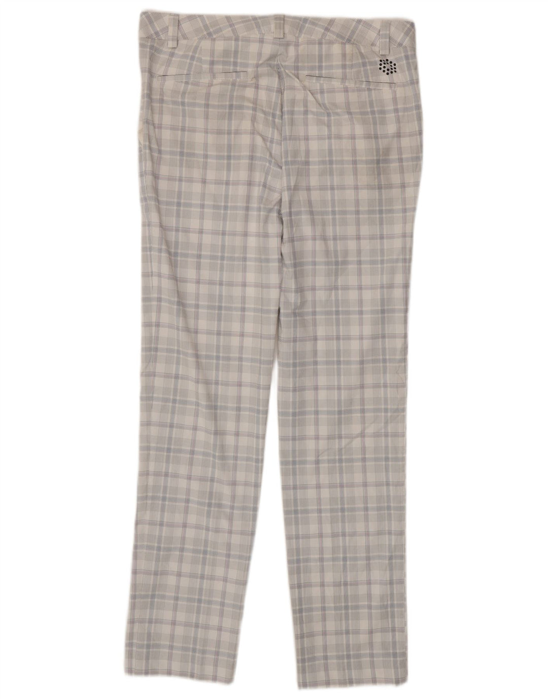 PUMA Pantalon Chino Slim Homme W34 L34 Blanc Carreaux Polyester