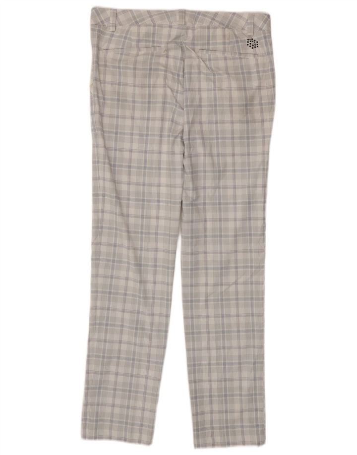 PUMA Pantalon Chino Slim Homme W34 L34 Blanc Carreaux Polyester