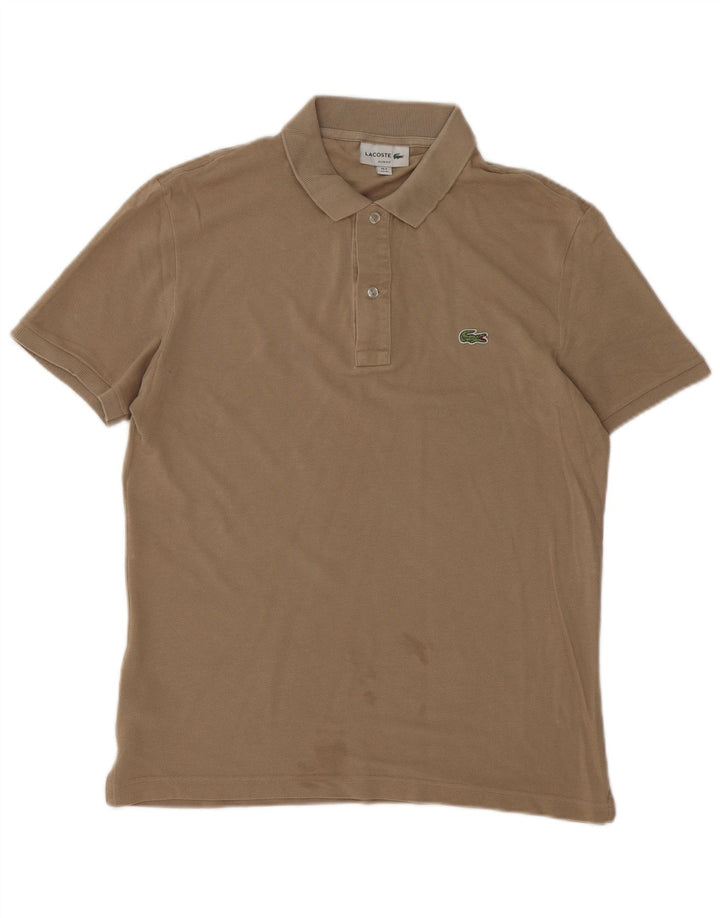 Lacoste Polo Slim Fit Homme Taille 4 Coton Marron Moyen