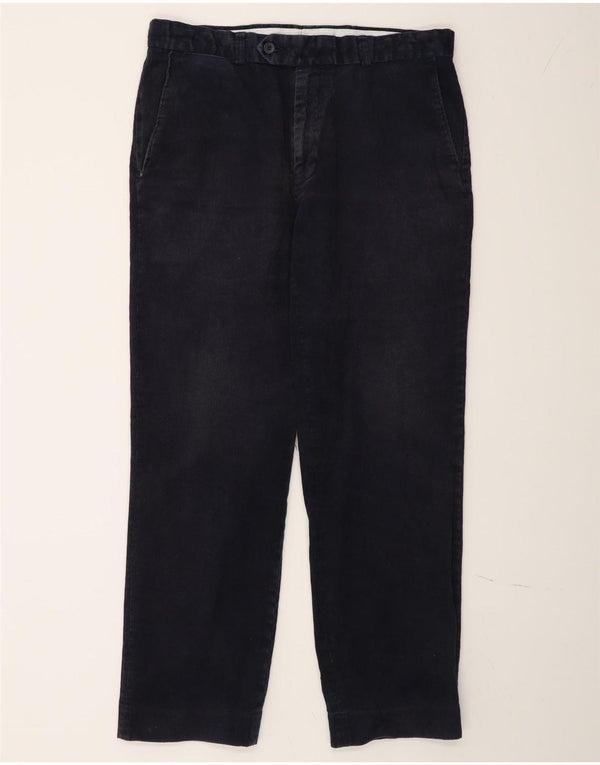 James Pringle Pantalon droit en velours côtelé pour homme W34 L29 Bleu marine Coton