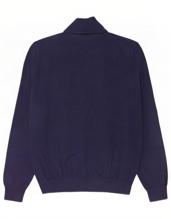 Tommy Hilfiger Pull à col zippé pour femme UK 16 Large Bleu marine Coton