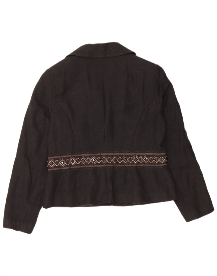 Marks & Spencer Veste blazer autographe pour femme UK 16 Grand lin noir