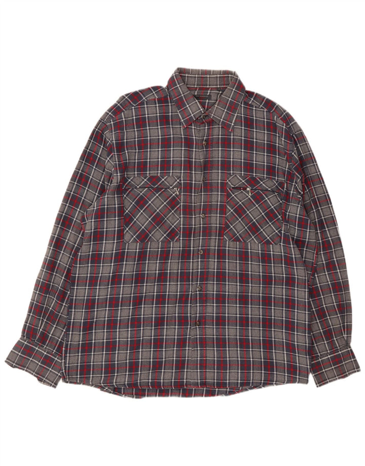 SEA BARRIER Chemise Flanelle Homme XL Gris Carreaux Coton