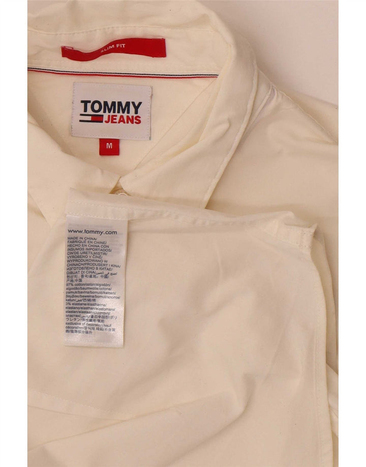 Tommy Hilfiger Chemise Slim Fit Homme Blanc Cassé Moyen Coton