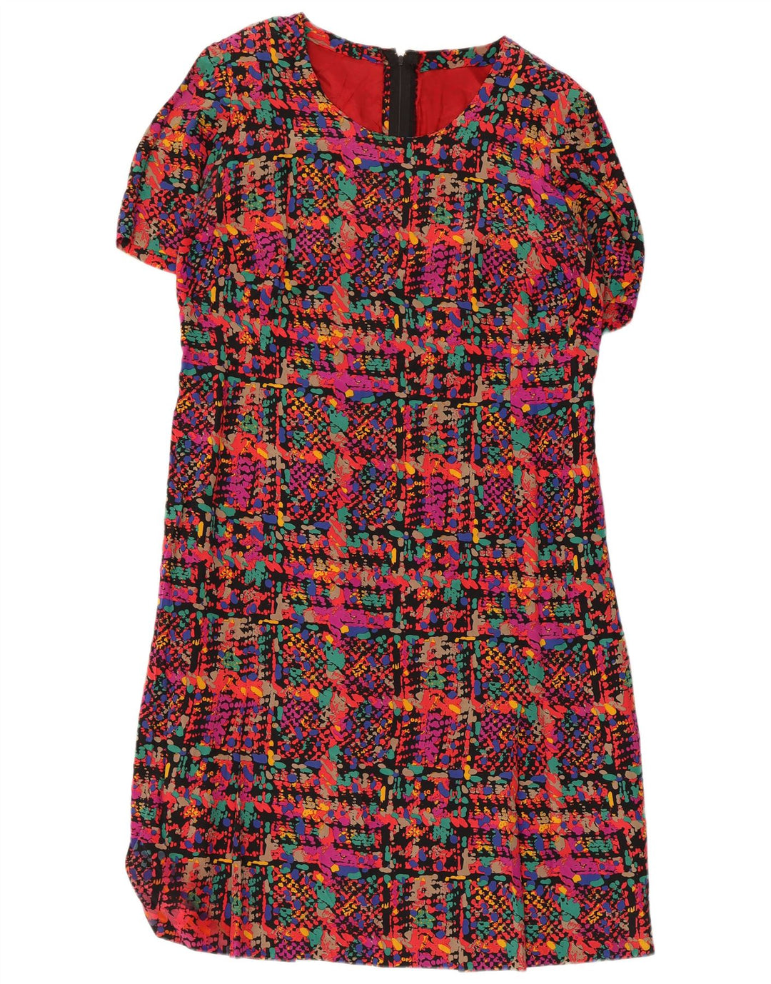 robe fourreau femme vintage UK 14 Moyen Multicolore Tacheté