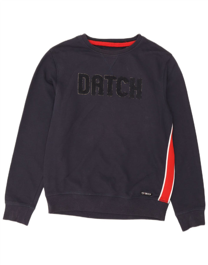 Datch Sweat-shirt graphique pour homme en coton bleu marine Taille L