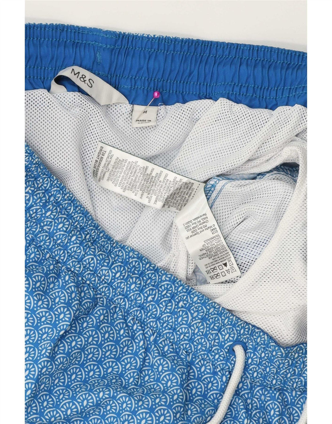 Marks & Spencer Short de Bain Homme Bleu Moyen Floral Polyester