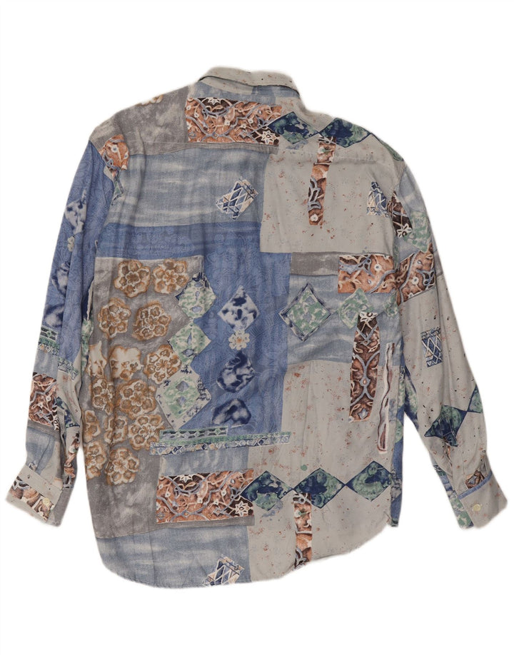 Kantaros Chemise Homme Petit Bleu Patchwork Viscose