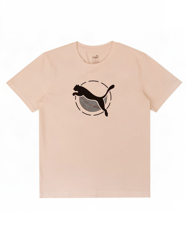 Puma Mens Graphic T-Shirt Top Medium White Cotton