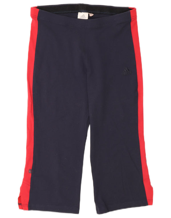 Adidas Pantalon de survêtement Capri pour femme UK 14 Bleu marine moyen Colourblock