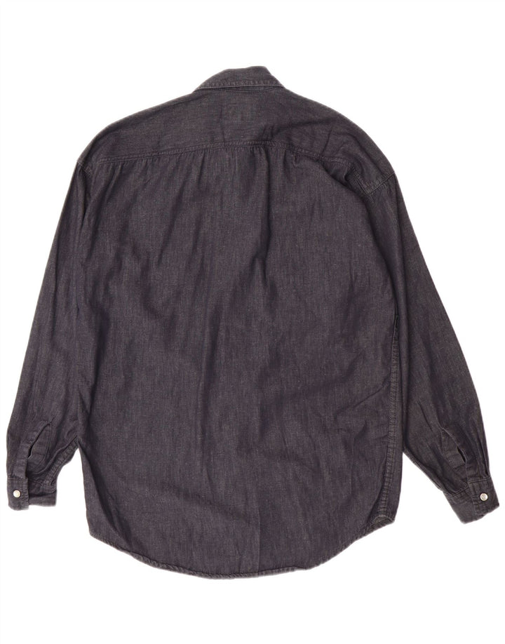 Americanino Chemise En Jean Homme Bleu Marine Moyen Coton