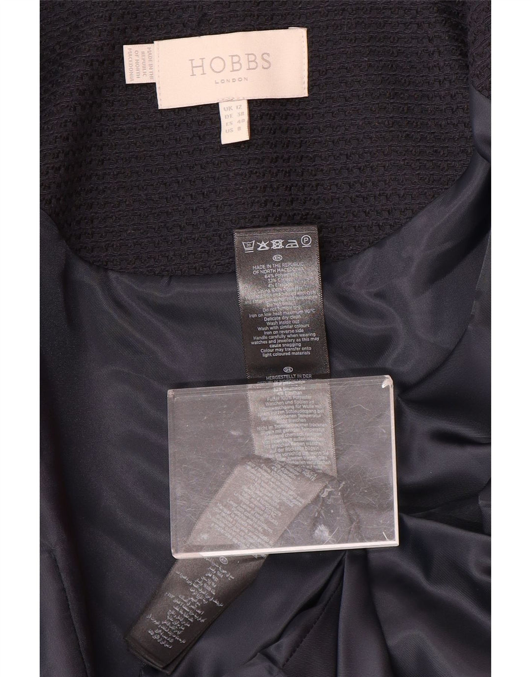 HOBBS Veste boléro ouverte à manches 3/4 pour femme UK 12 Medium Noir