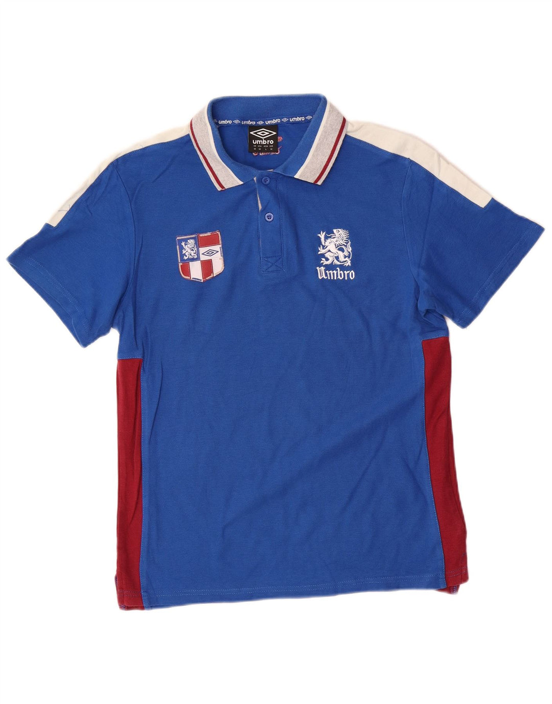 Umbro Polo Graphique Homme Bleu Moyen Colourblock