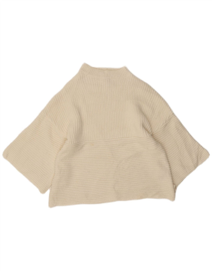 Cooper Pull à manches 3/4 et col roulé pour femme UK 8 Small Blanc