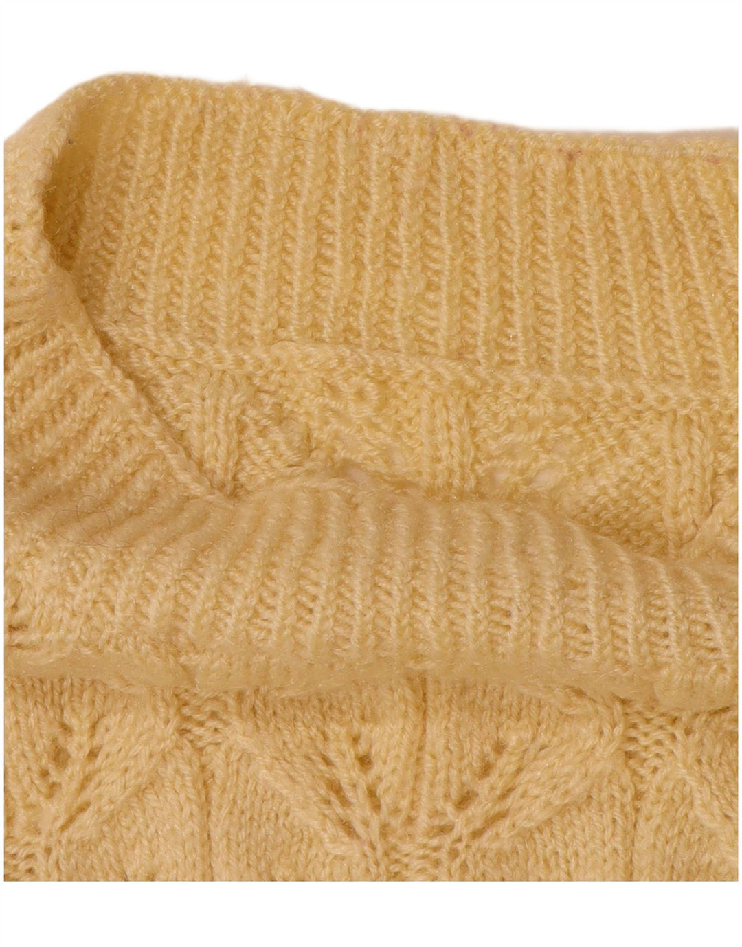 VINTAGE Pull col roulé femme UK 14 Grand Beige