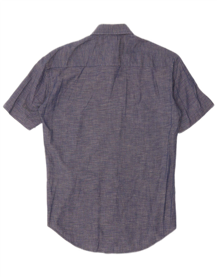 Carrera Chemise à Manches Courtes Homme Bleu Marine Moyen Carreaux Coton