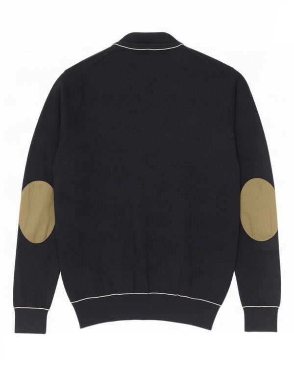 Massimo Dutti Pull Cardigan Homme Bleu Marine Moyen Coton