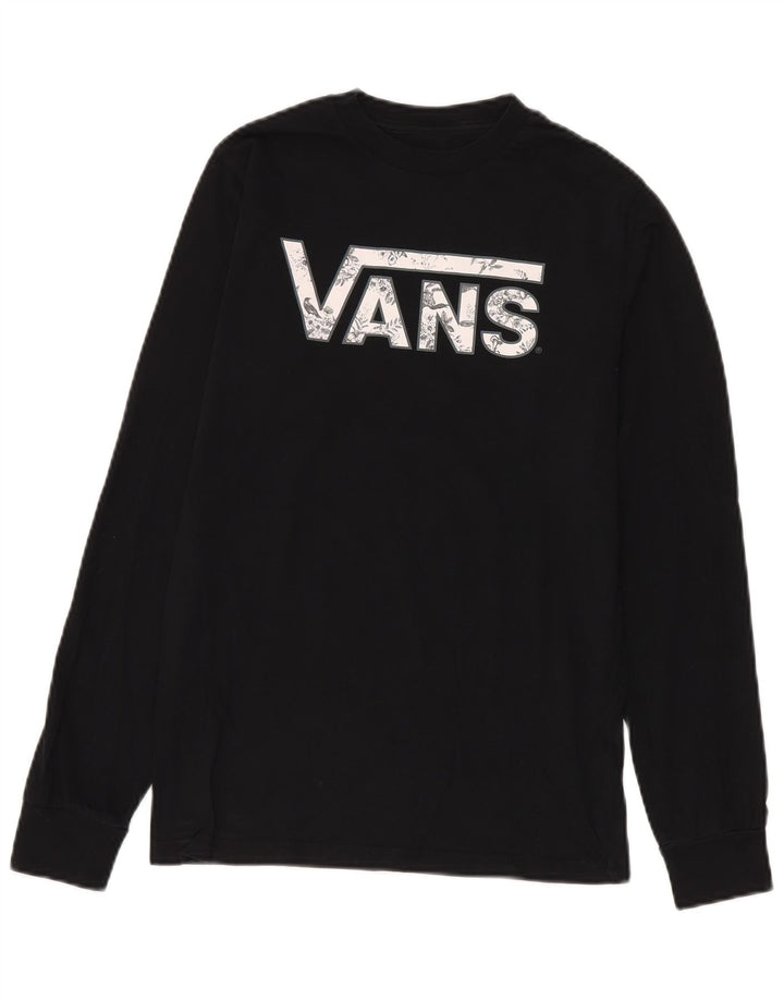 Vans Haut graphique à manches longues pour homme Coupe classique Petit coton noir