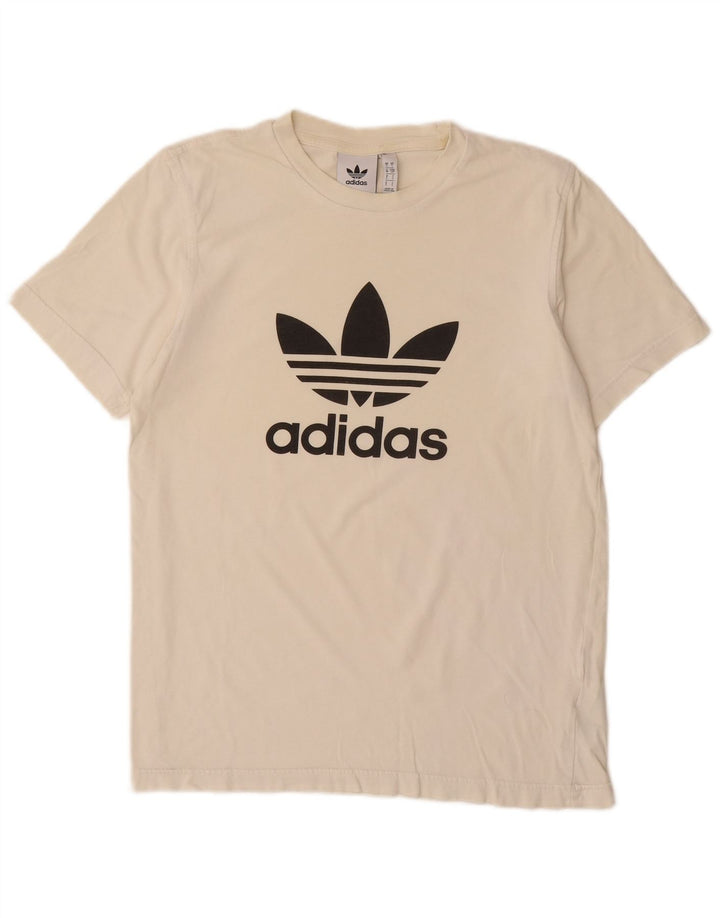 ADIDAS T-shirt graphique pour hommes, petit, en coton blanc cassé