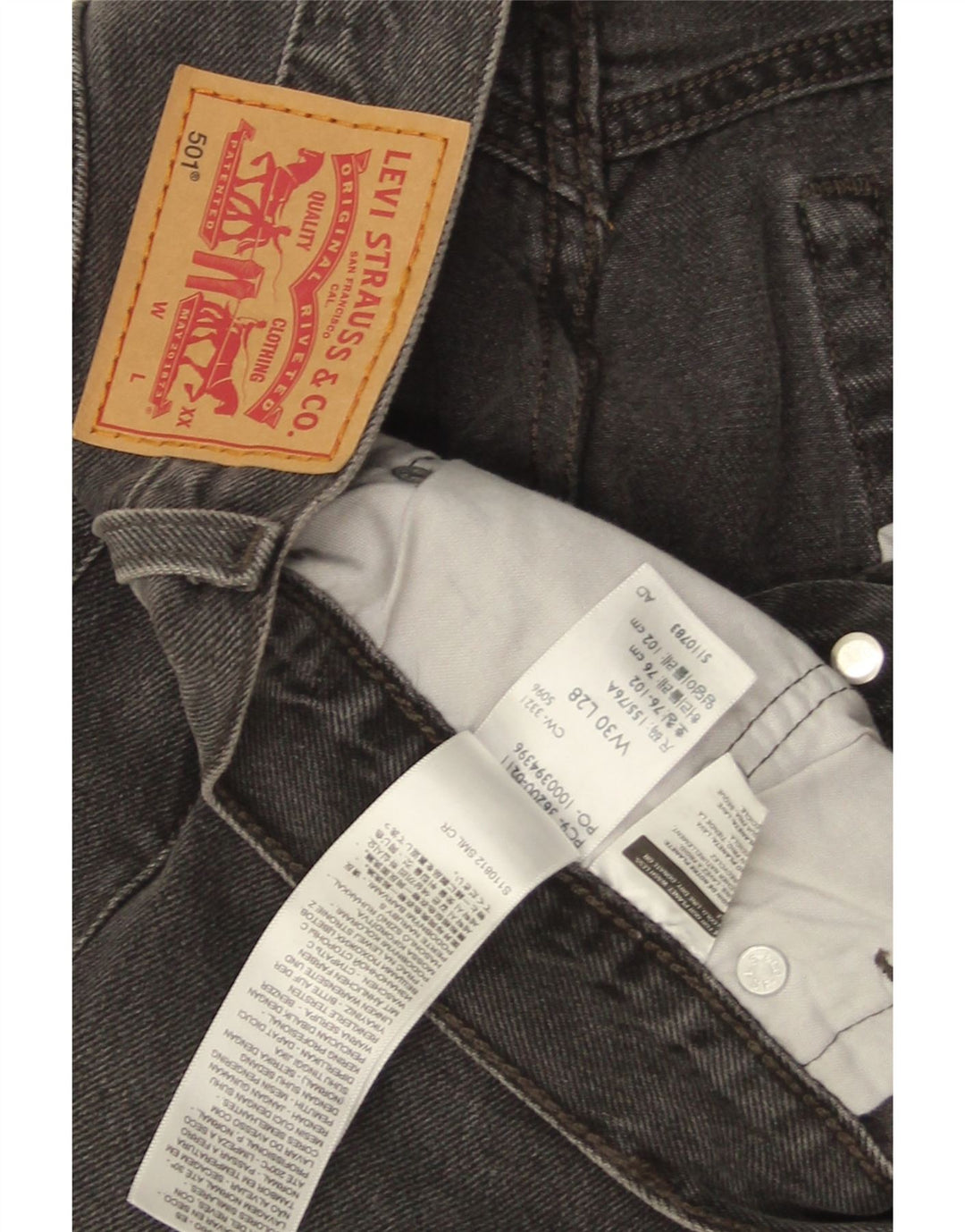 Levi's Jean Droit 501 Homme W30 L28 Noir Coton
