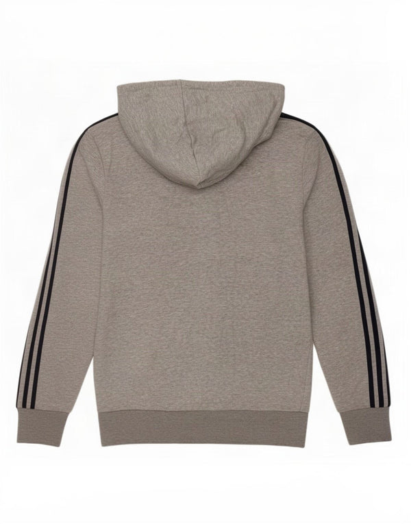 Adidas Pull à capuche zippé pour homme Petit coton moucheté gris