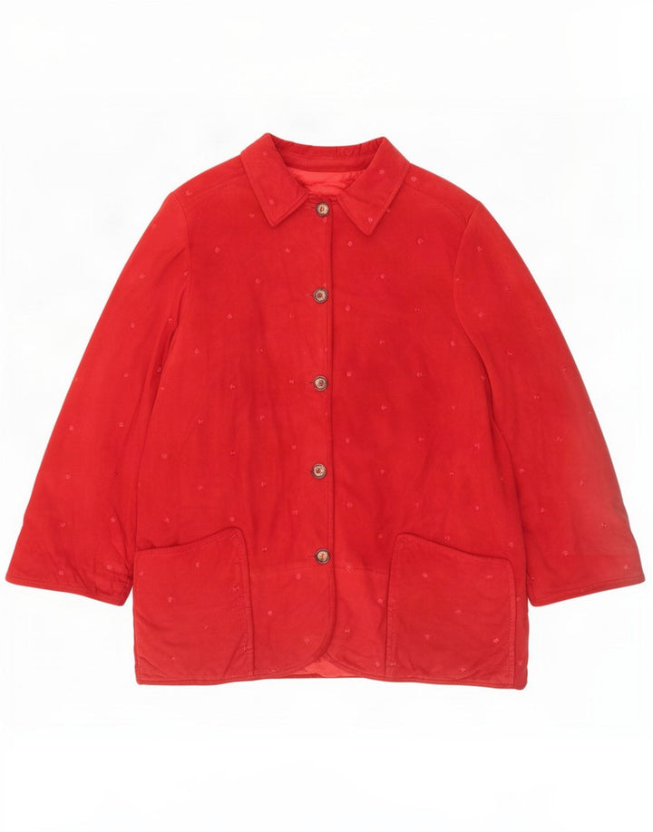 NVSCO Veste en daim pour femme UK 18 XL Cuir rouge
