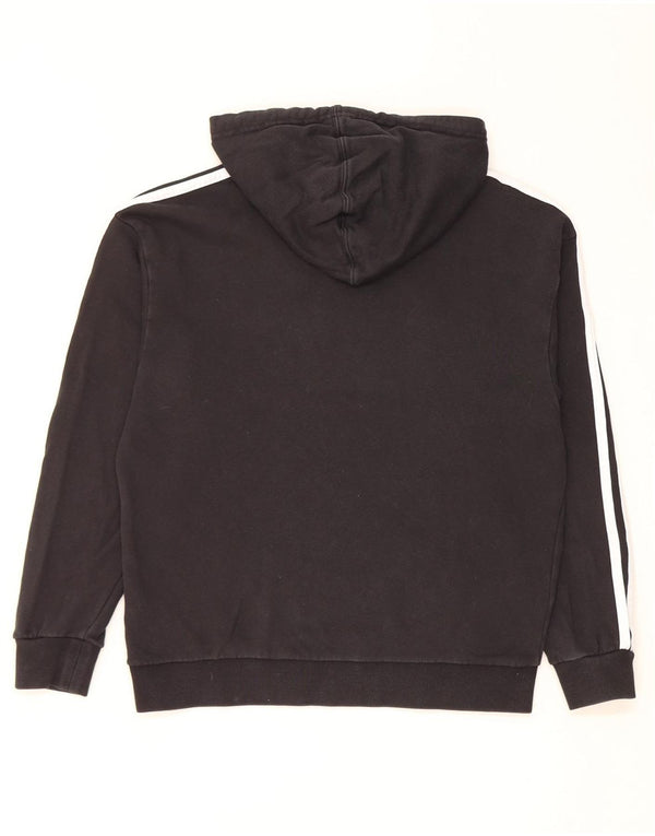 Adidas Pull à capuche surdimensionné graphique pour femme UK 6 XS en coton noir