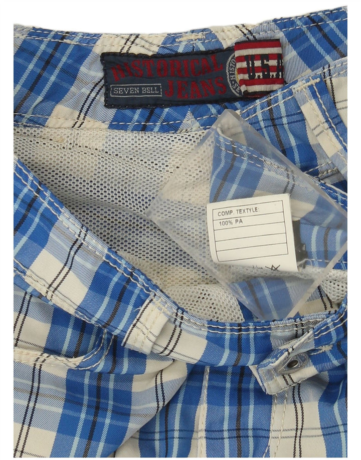Roy Rogers Short décontracté pour femme IT 44 Medium W30 Bleu à carreaux en polyamide