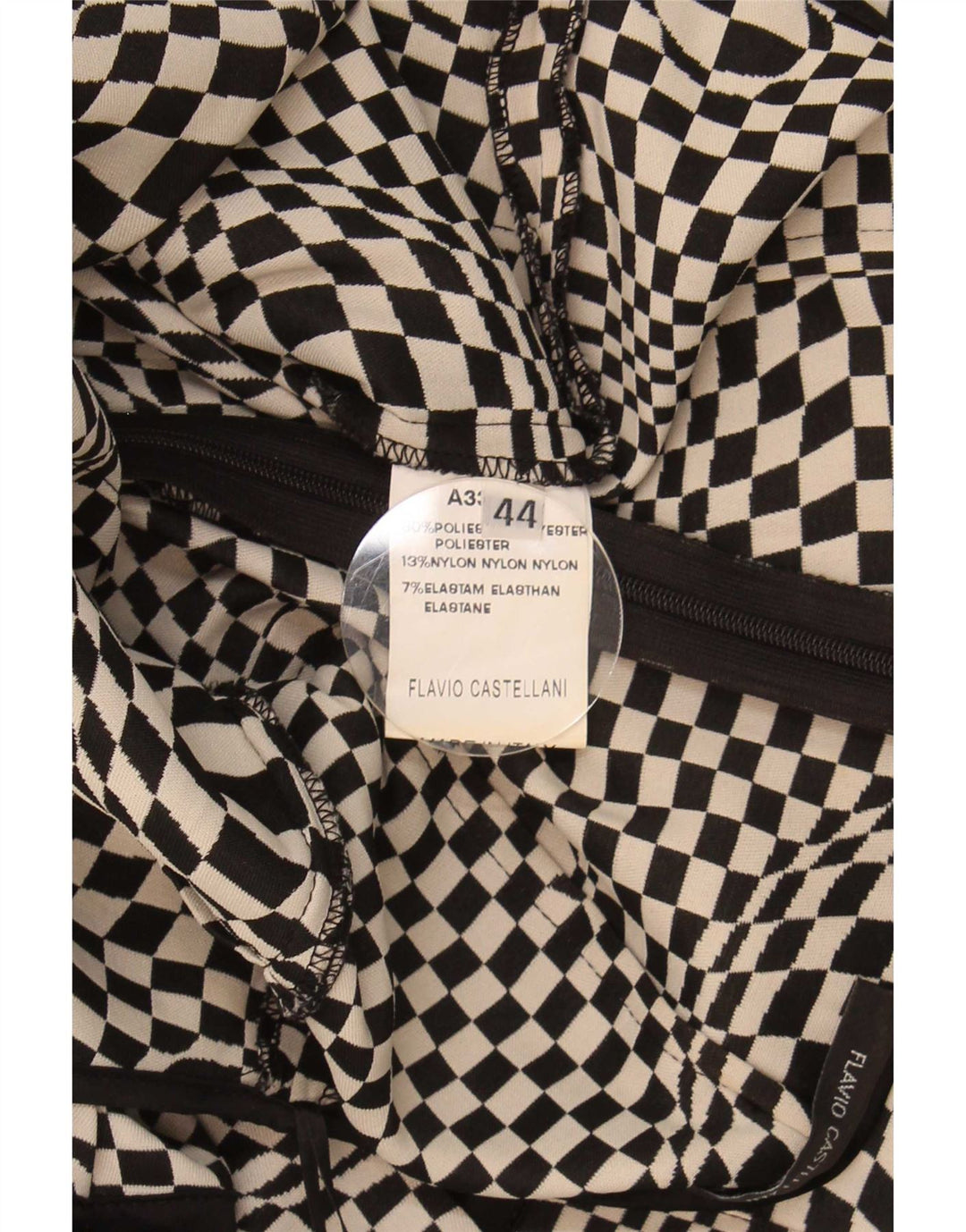 Flavio Castellani Robe Licou Femme IT 44 Moyen Noir Géométrique