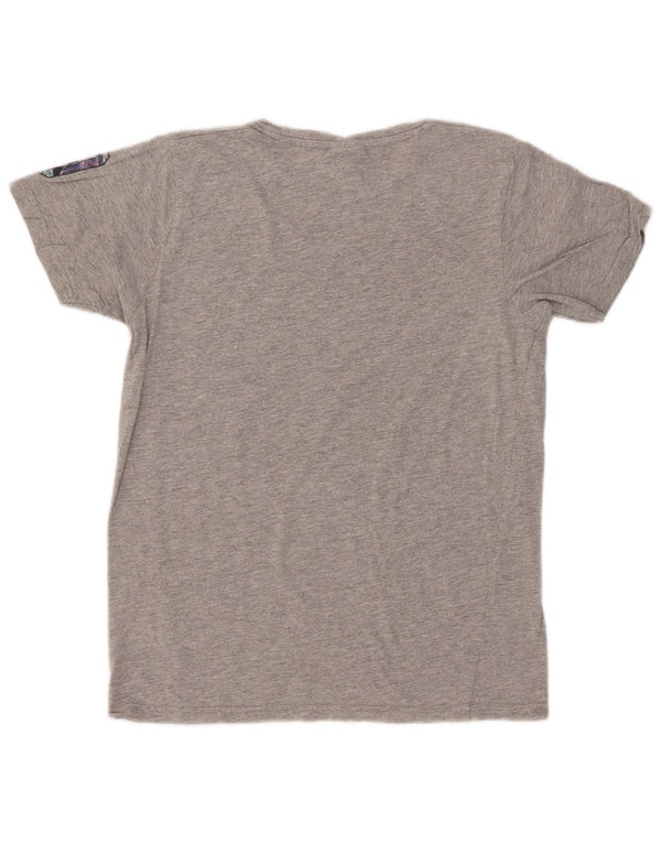 Lotto T-shirt graphique pour femme UK 14 Gris moyen Coton