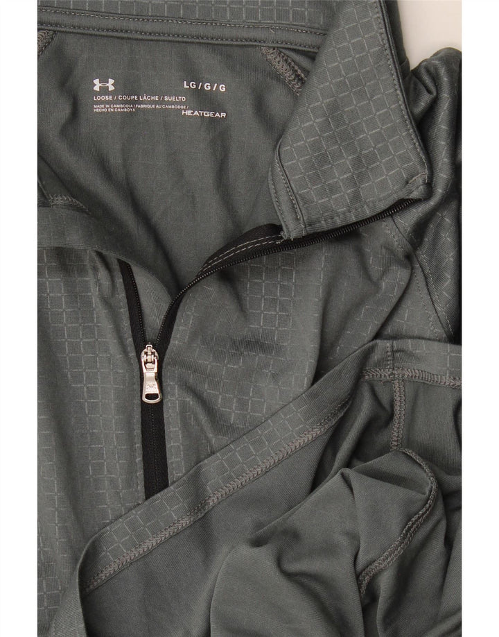 Under Armour Haut de Survêtement Heat Gear Pull Homme Gris Vichy Large