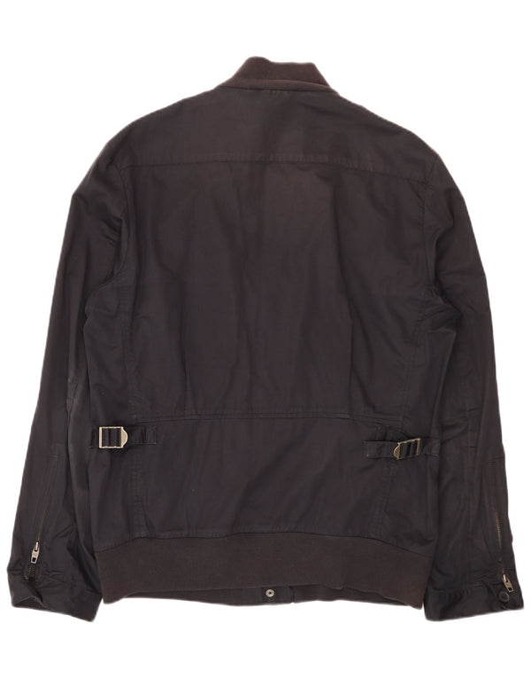 French Connection Veste Bomber Homme UK 40 Large Bleu Marine Coton