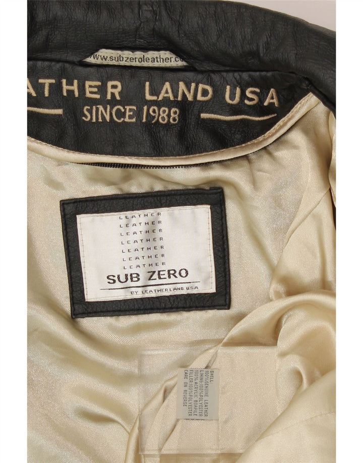 SUB ZERO Womens Leather Jacket UK 14 Medium Black Leather Vintage Sub Zero and Second-Hand Sub Zero from Messina Hembry 