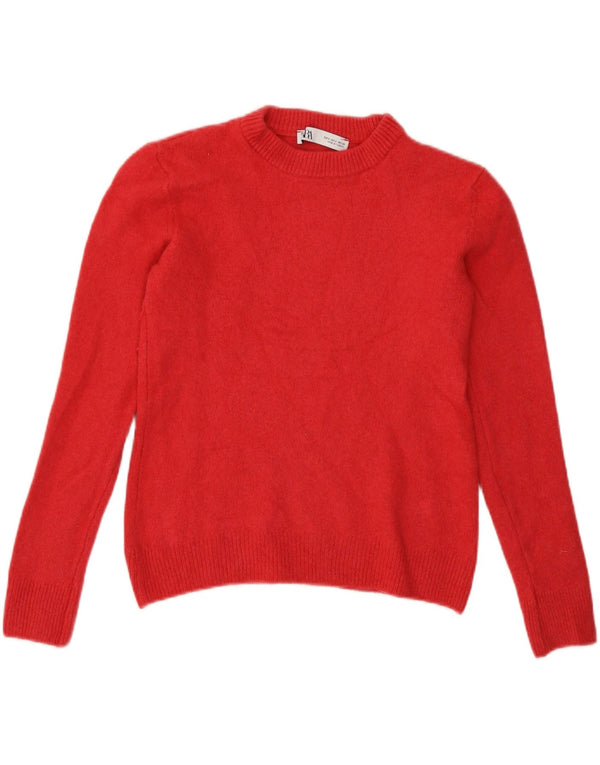 Zara Pull court à col rond pour femme UK 10 Petit Rose