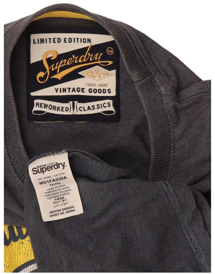 Superdry T-Shirt Graphique Homme Gris Moyen Coton