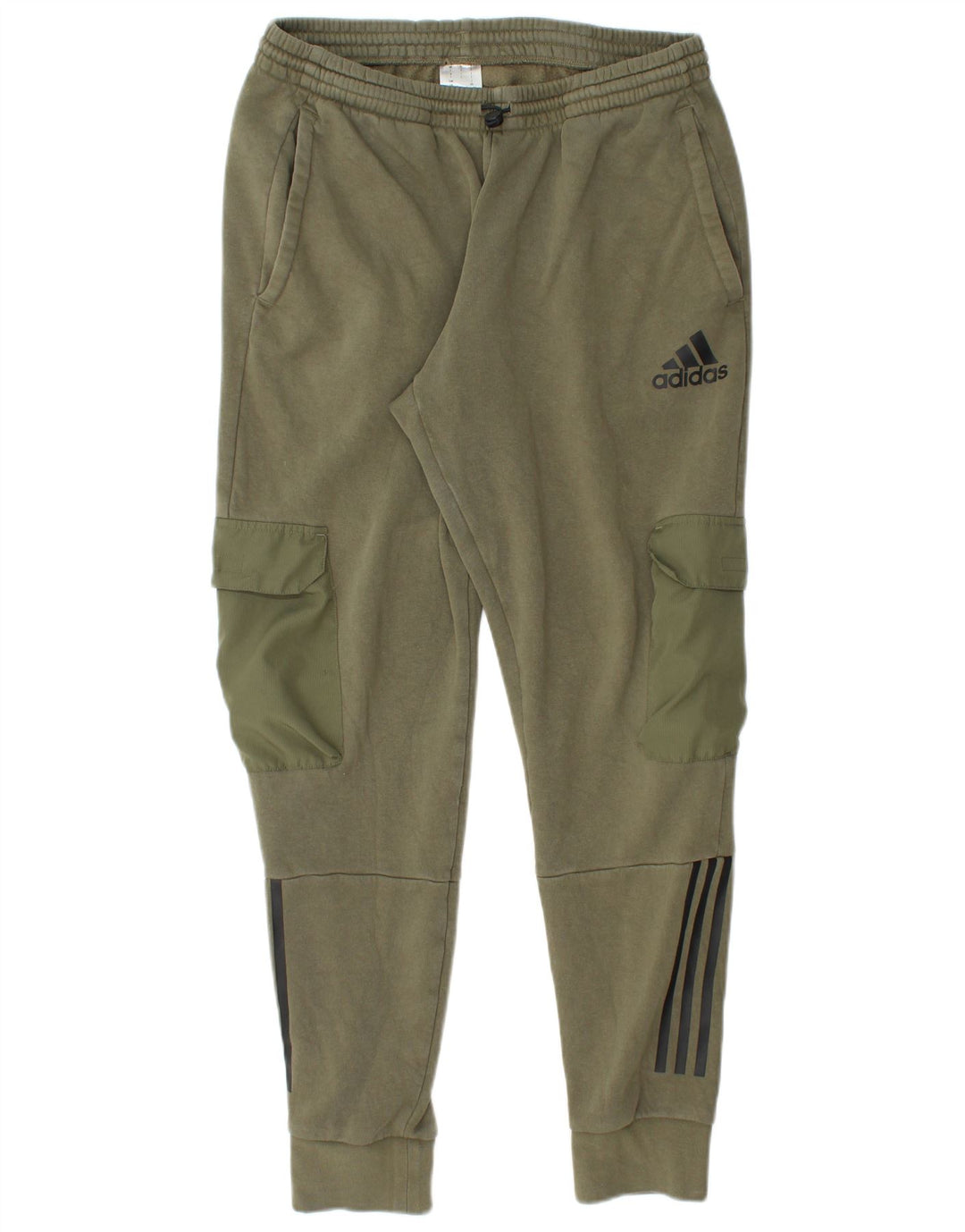 Adidas Pantalon de survêtement cargo pour homme en coton kaki Taille L
