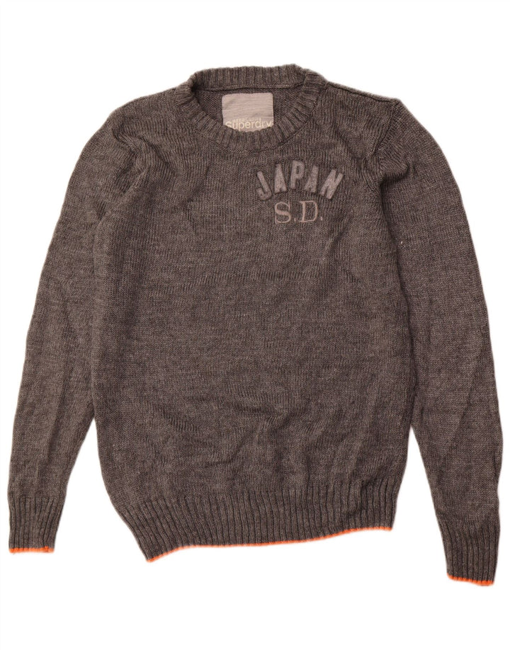 Superdry Pull Graphic Crew Neck Jumper Homme Gris Acrylique