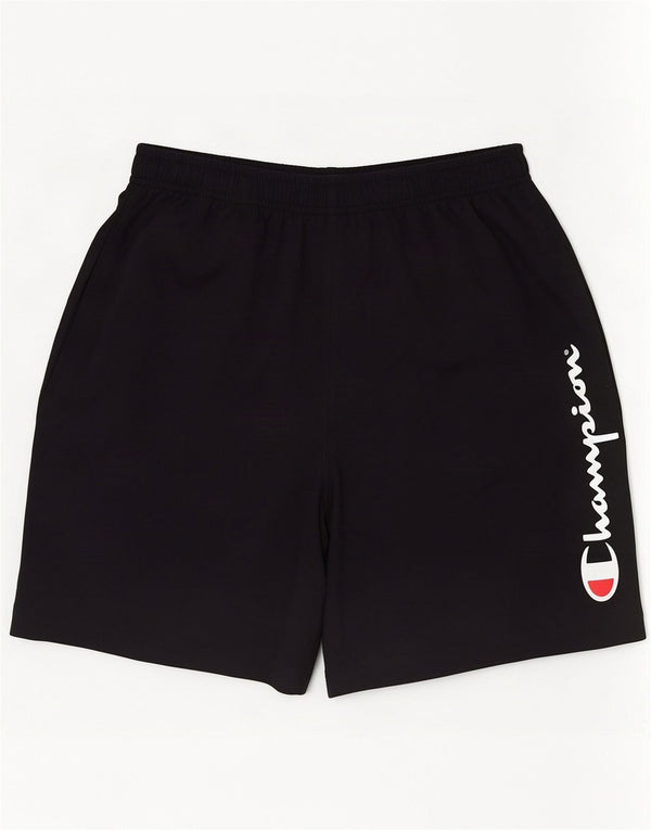 Champion Mens Graphic Sport Shorts Small Black Cotton
