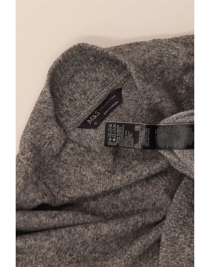 MARKS & SPENCER Pull col roulé pour femme UK 16 Large Gris Moucheté