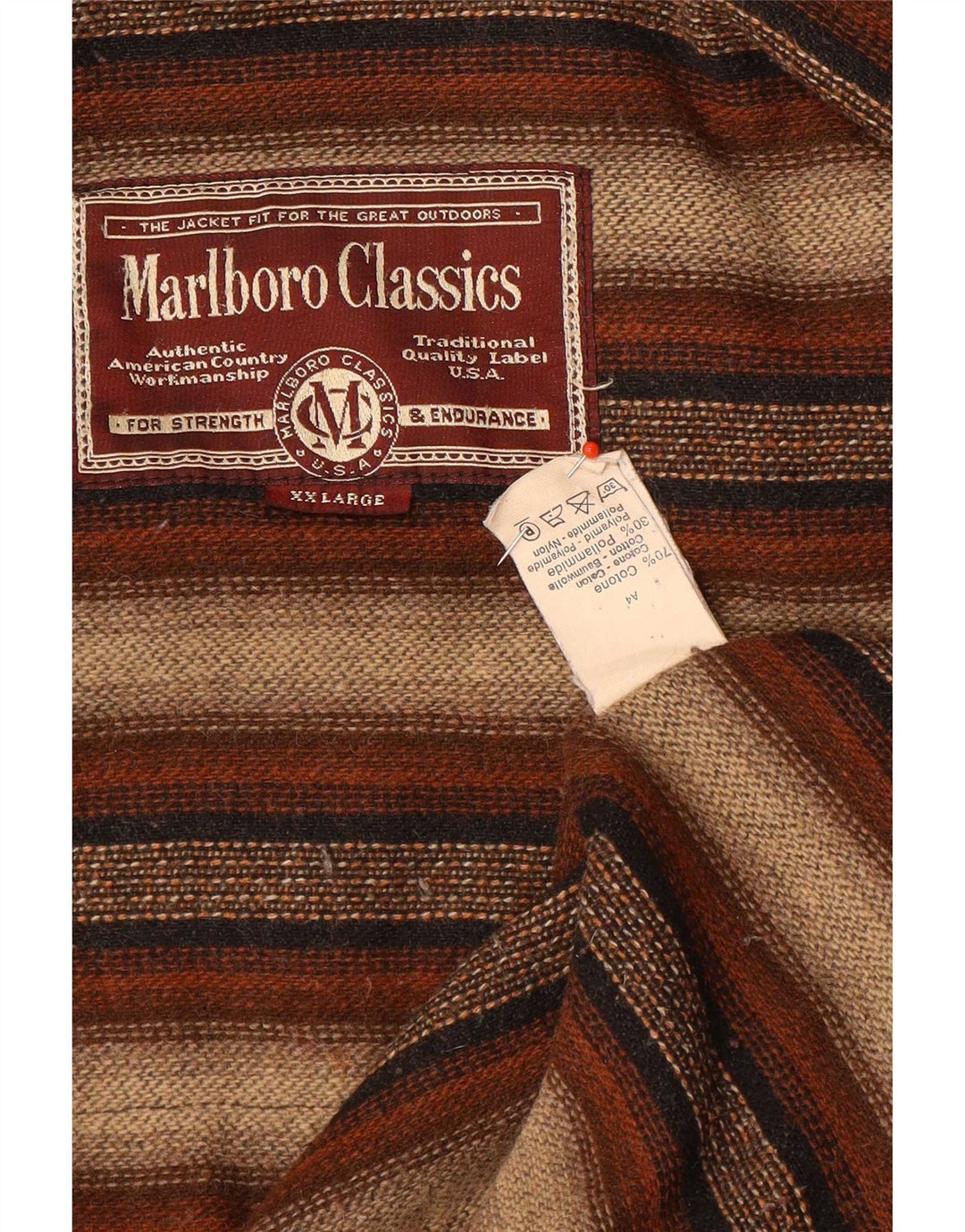 Marlboro Classics Veste utilitaire pour homme UK 44 2XL Marron Coton
