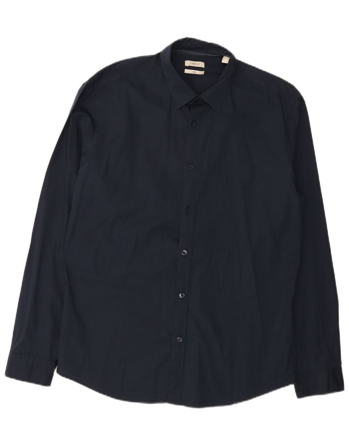 Esprit Chemise Slim Fit Homme Bleu Marine Large Coton