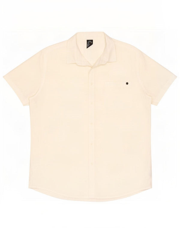 Scorpion Bay Chemise à manches courtes pour homme 2XL Lin blanc cassé