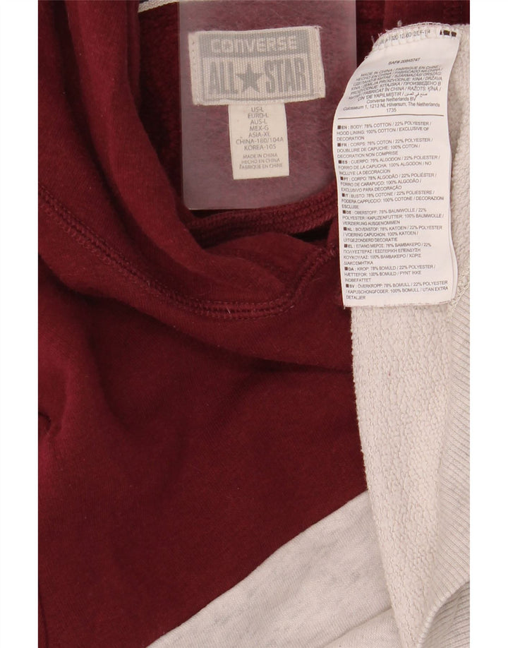 Converse Pull à capuche pour homme en coton color block Gris Taille L