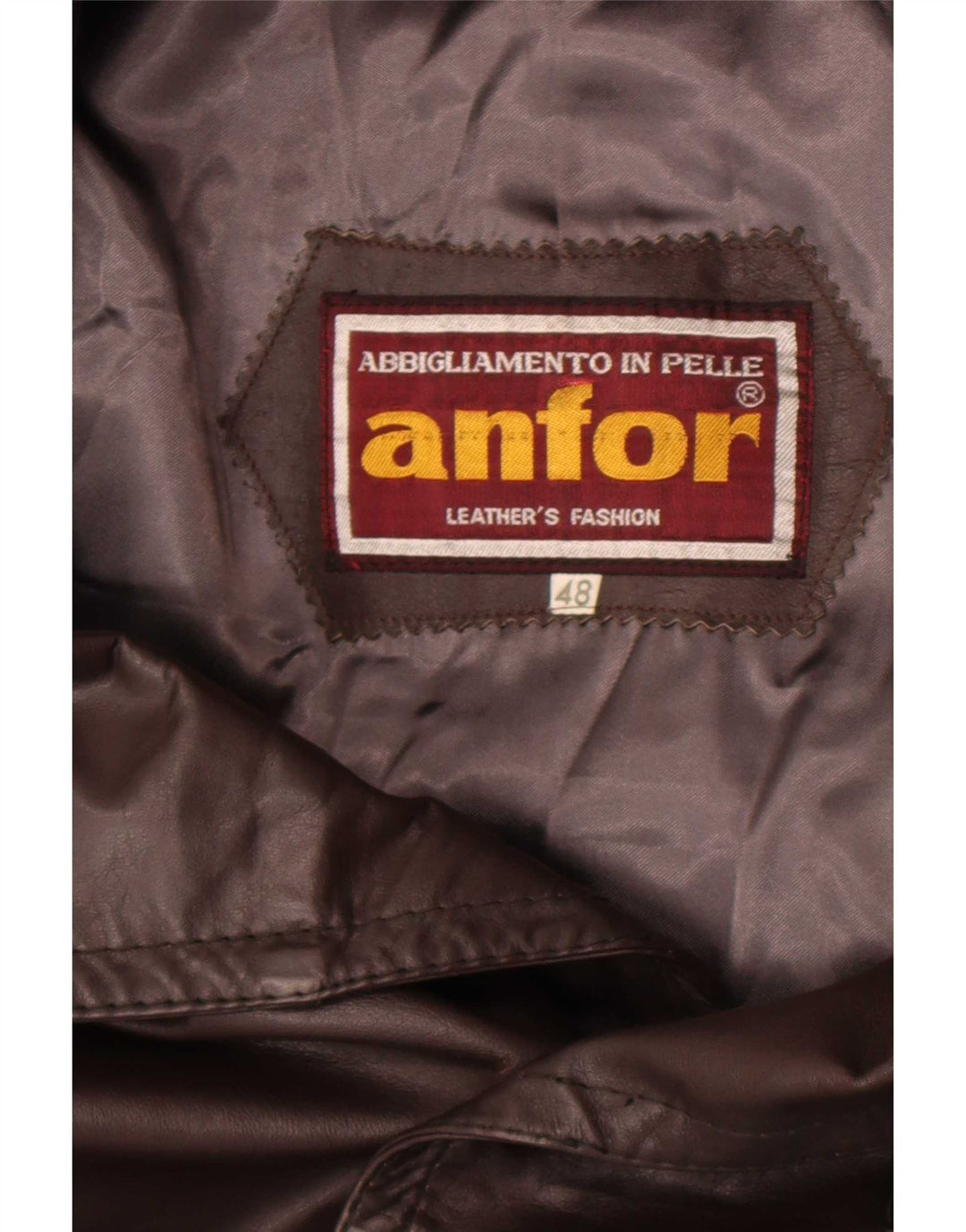 Anfor Manteau en cuir à double boutonnage pour homme IT 48 Marron moyen